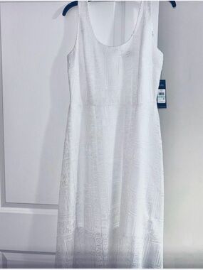 Posh Karl Lagerfeld Textured White Dress- NWT sz 8